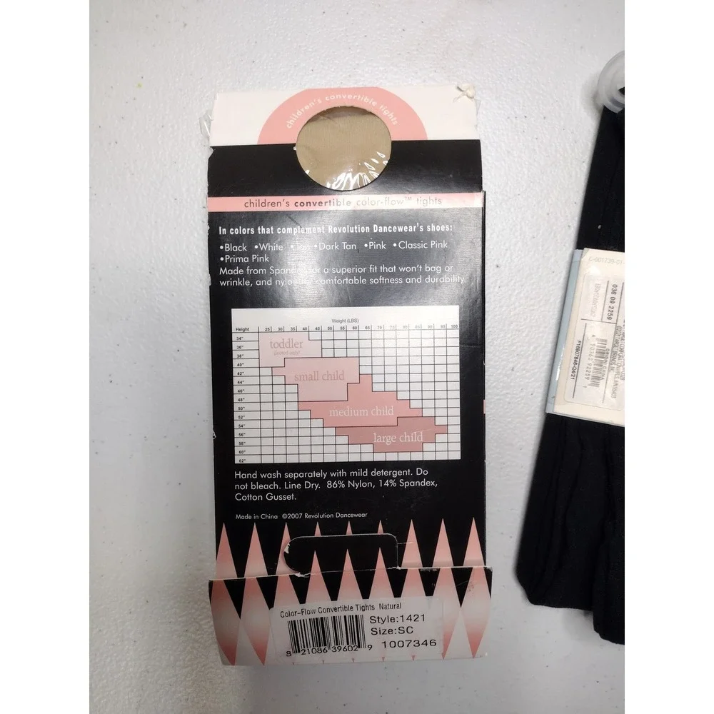 Cat & Jack Black Footed Tights 4-6X Revolution Dancewear Tan Convertible SC Set